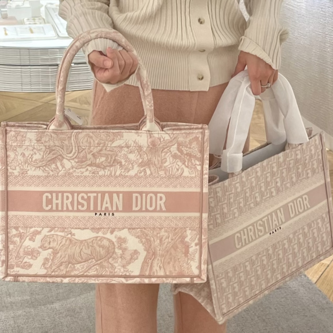 𝟯𝟲𝗰𝗺 Bordado de tigre rosa teñido personalizado🐯 Principios de primavera rosa suave