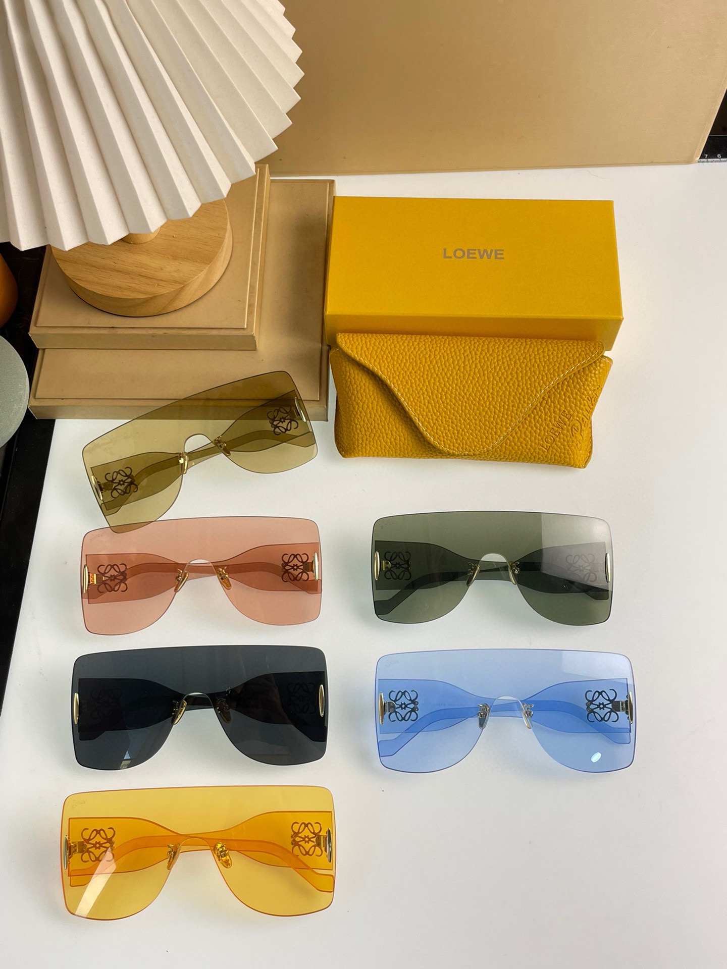 [Loewe Eyewear]New original LOEWE Luo Yiwei rimless square mask sunglasses G73