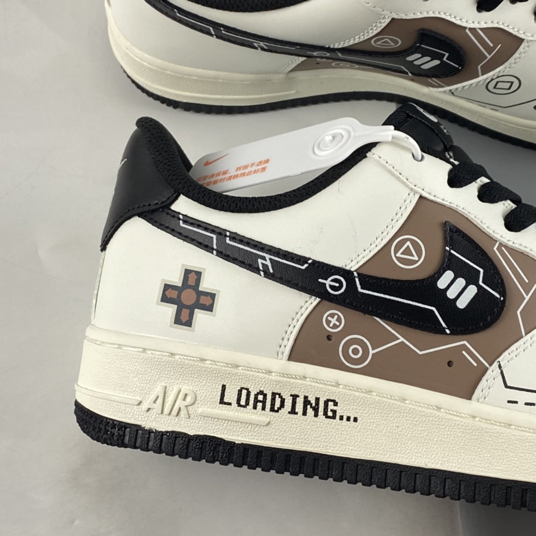 Nike Air Force 1'07 Low PS5 video game theme brown sneakers CW2288-222