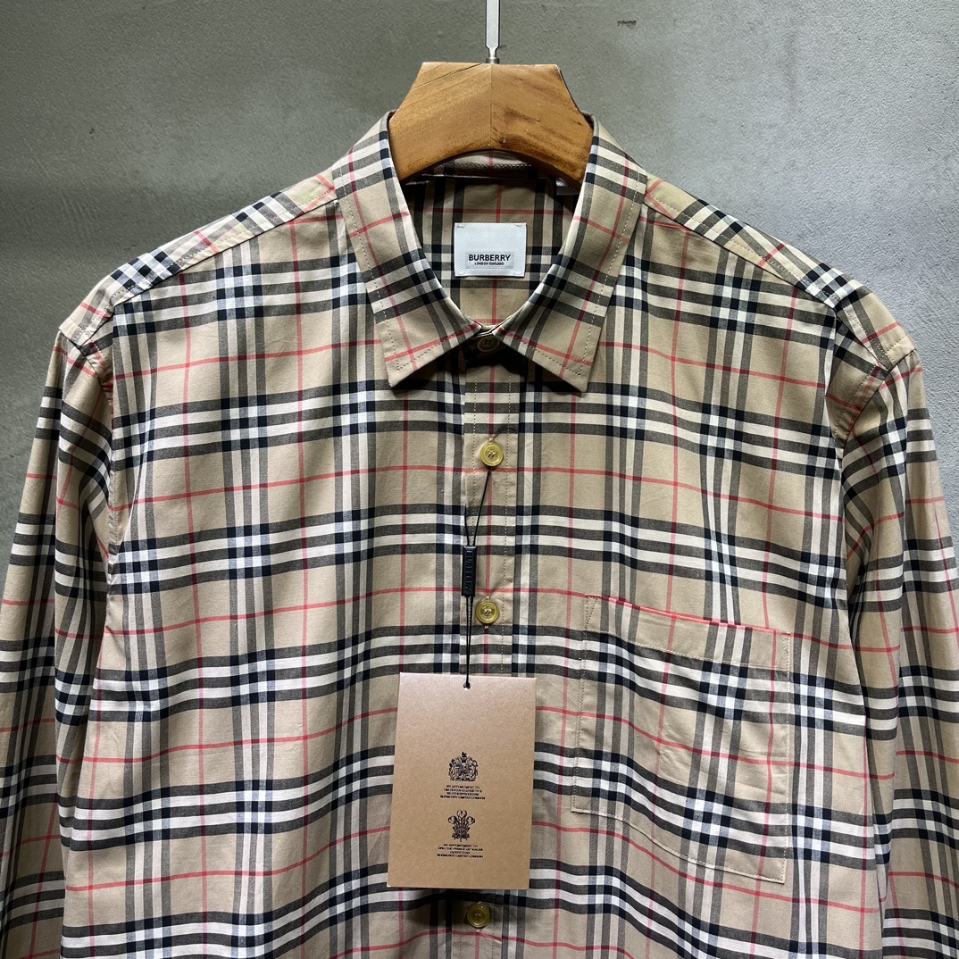 BBR经典款小米格府绸长袖衬衫,码数S-XXL 卡其 3
