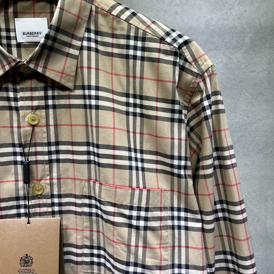 BBR经典款小米格府绸长袖衬衫,码数S-XXL 卡其 4