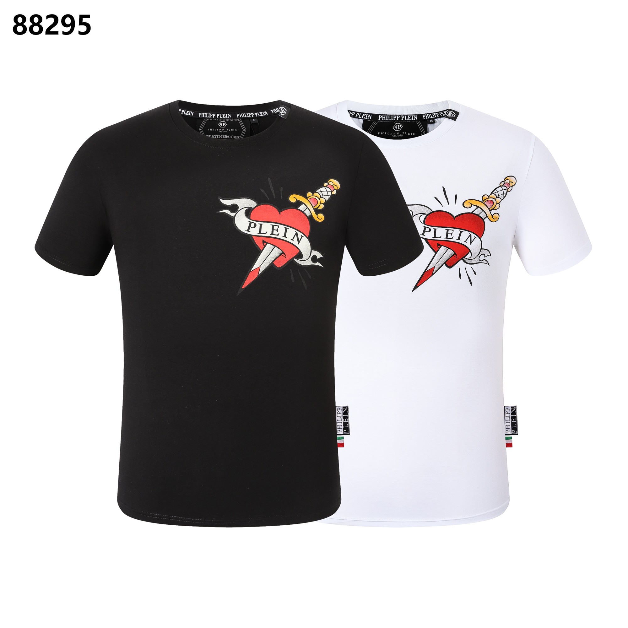 Philipp Plein Clothing T-Shirt Black White Men Spring/Summer Collection Short Sleeve