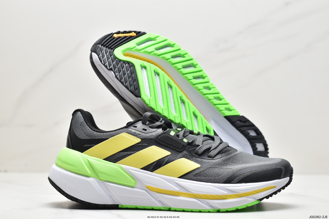 180 Adidas Adistar 1 W Low 巡航舰1代系列低帮马慢跑鞋“网织黑黄荧光绿”GX8418