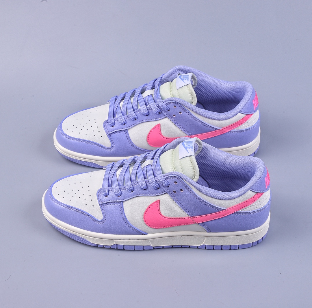 Epic value for money Nk SB Dunk Low white, blue and pink color SB smashed backboard fashion casual sneakers DD1503-500