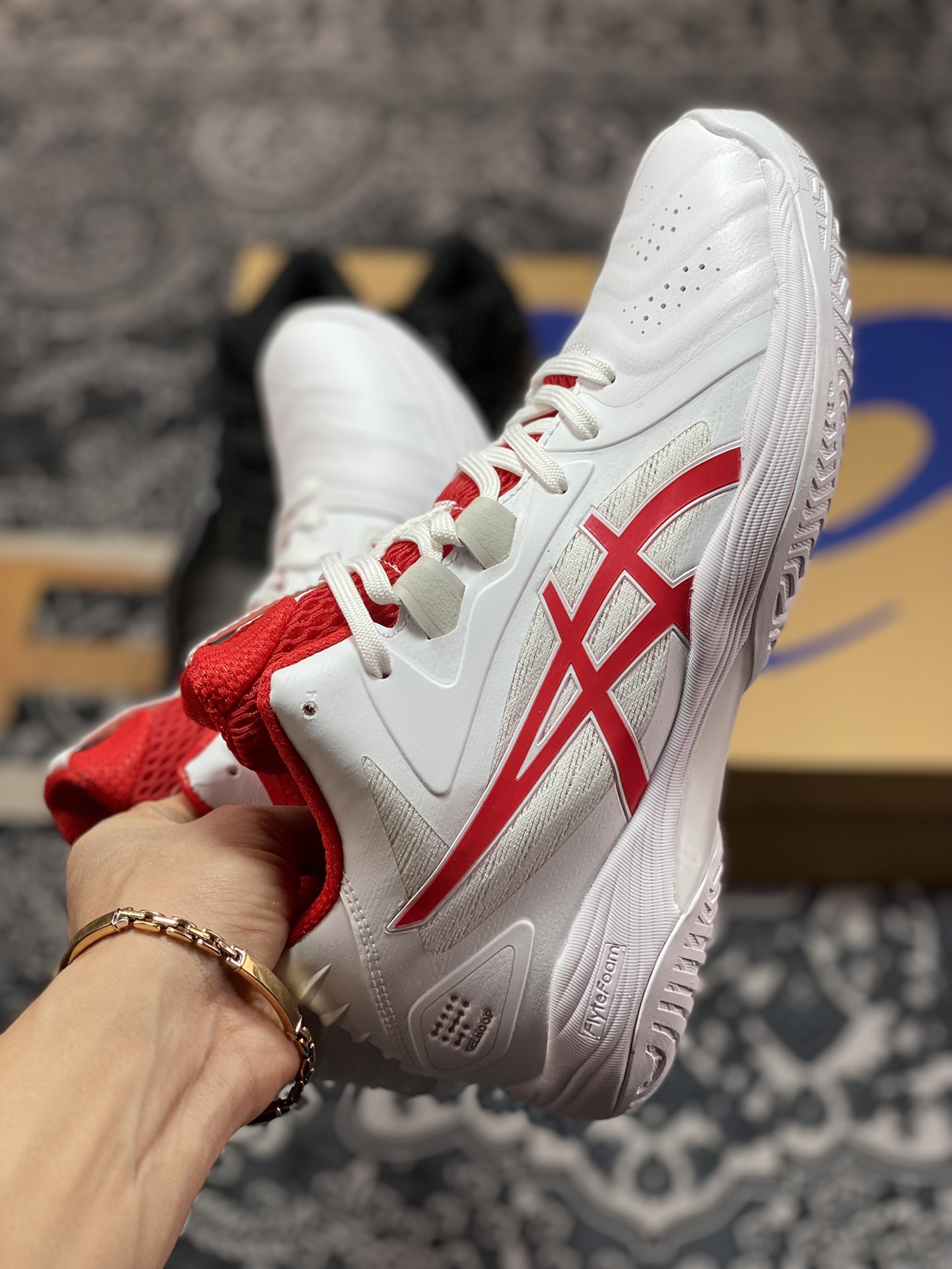 Asics Gelhoop V13 Generation Series Mitsui Hisashi Lightweight Breathable Casual Sports Basketball Shoes ”White Red” 1063A035-104