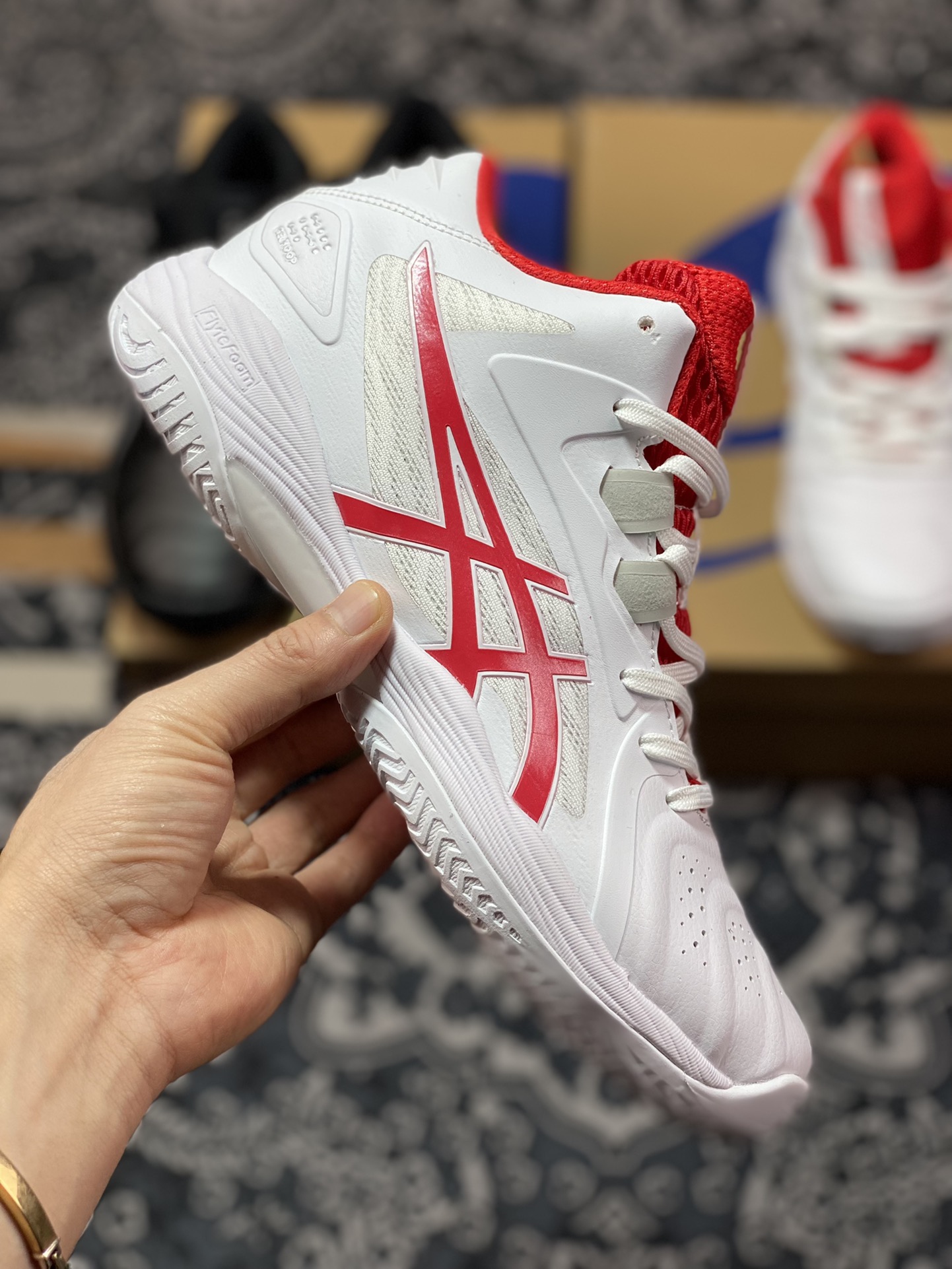 Asics Gelhoop V13 Generation Series Mitsui Hisashi Lightweight Breathable Casual Sports Basketball Shoes ”White Red” 1063A035-104