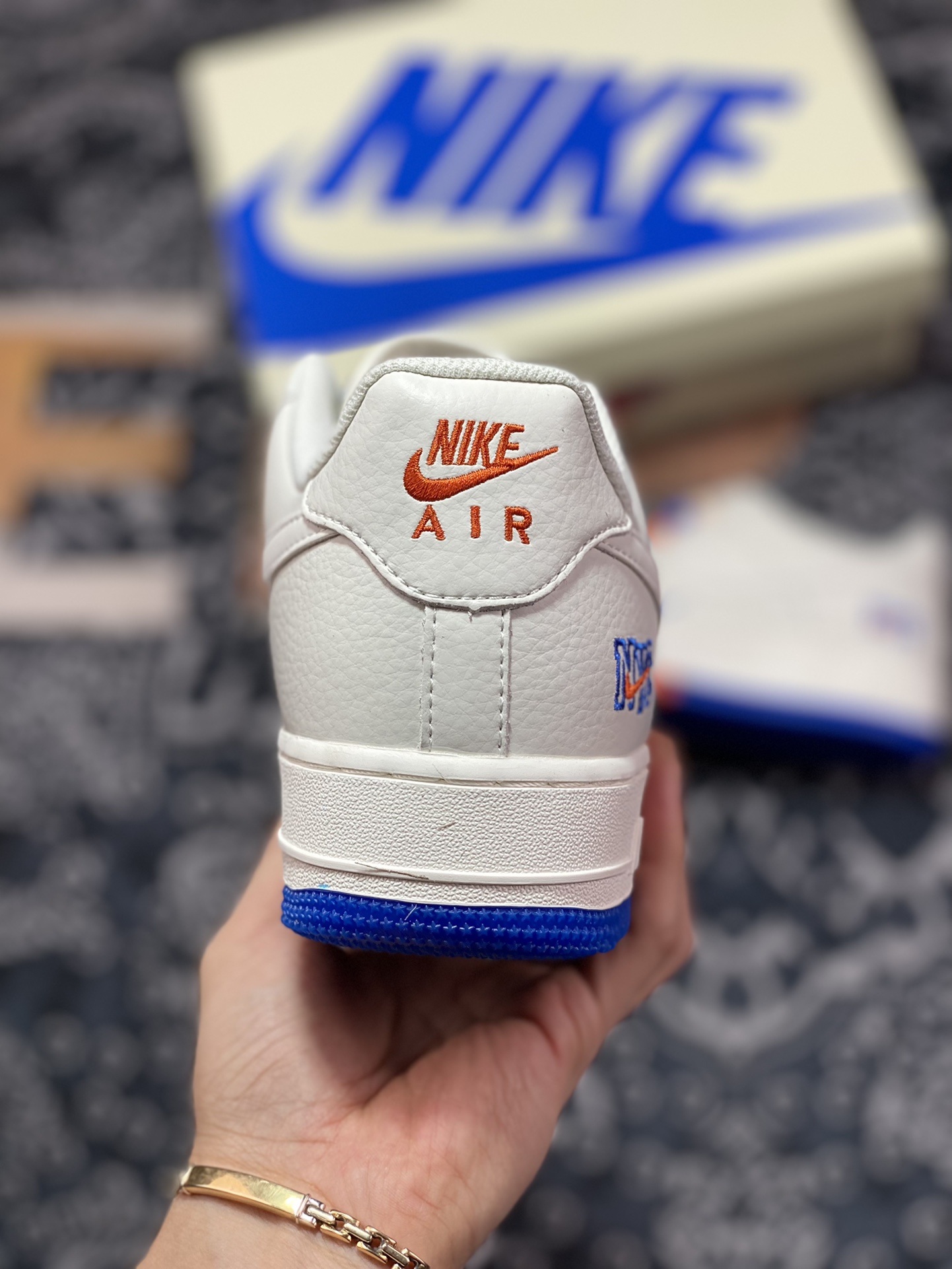 Nike Air Force 1'07 QS Low Air Force 1 classic low-cut sneakers ”Warrior Beige Red Blue Mini Double Hook” GT1989-105