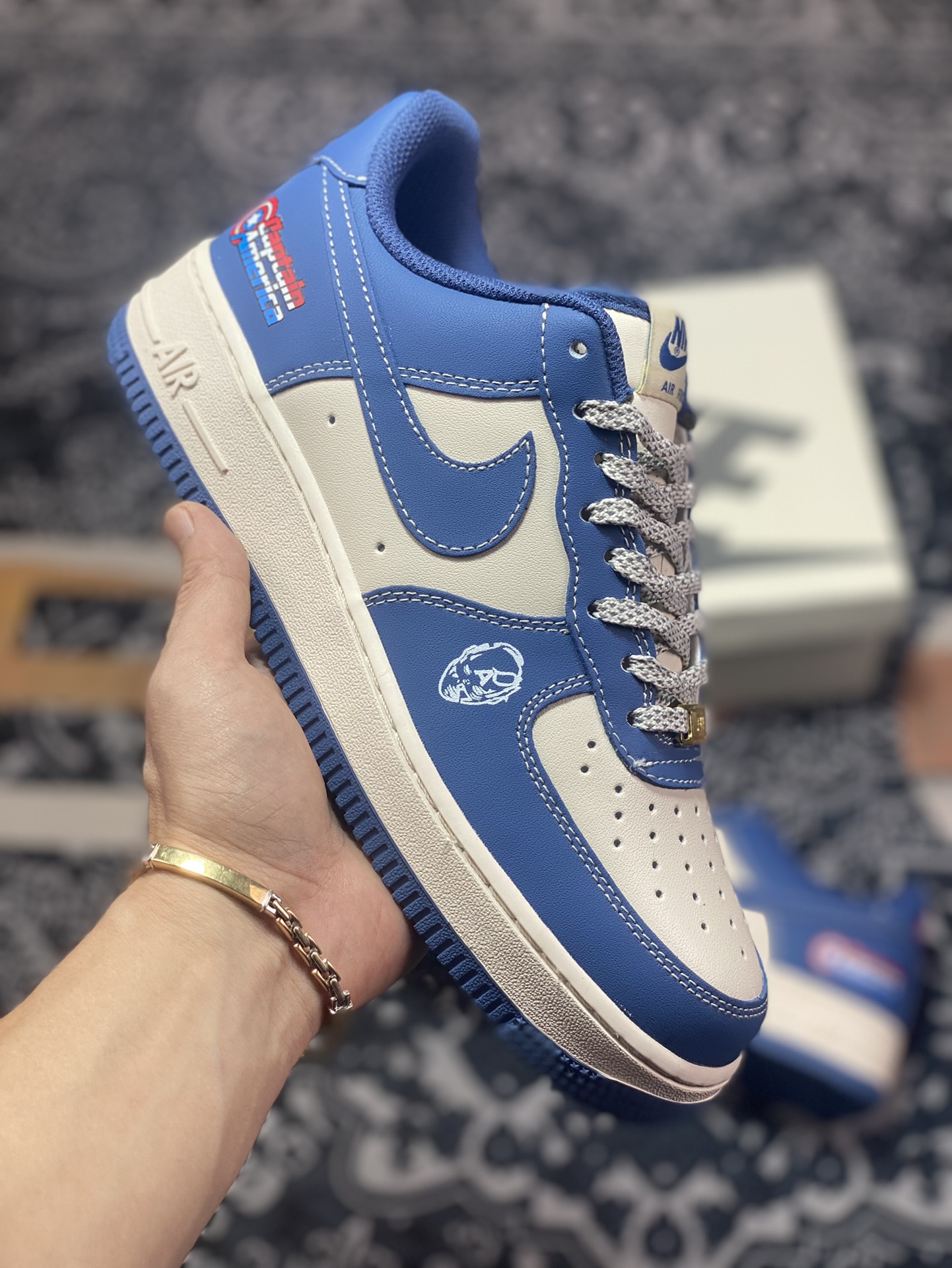260  Nike Air Force 1 07 LV8”Captain America”空军一号经典板鞋“美队蓝米红”BS9055-804