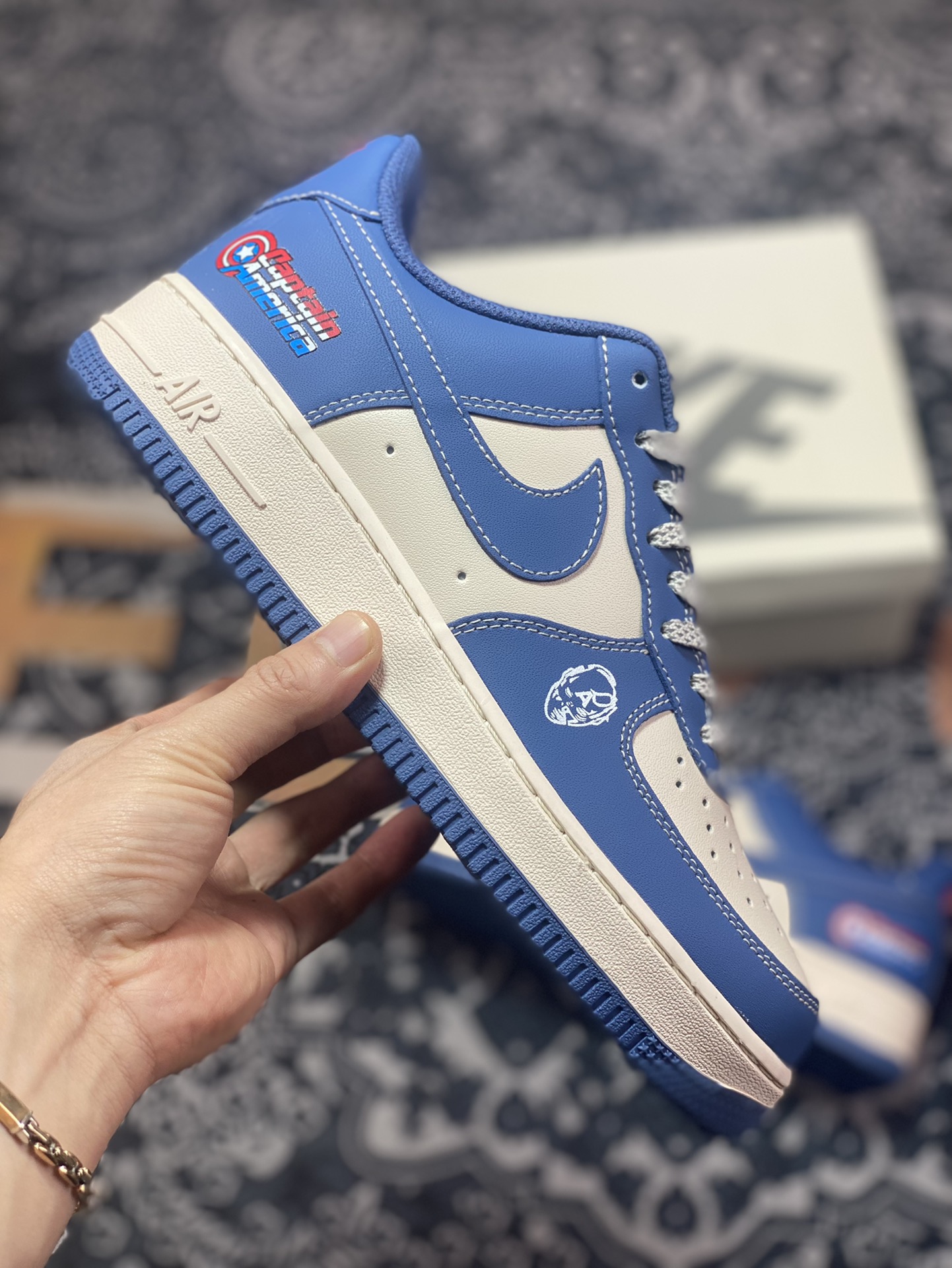 260  Nike Air Force 1 07 LV8”Captain America”空军一号经典板鞋“美队蓝米红”BS9055-804