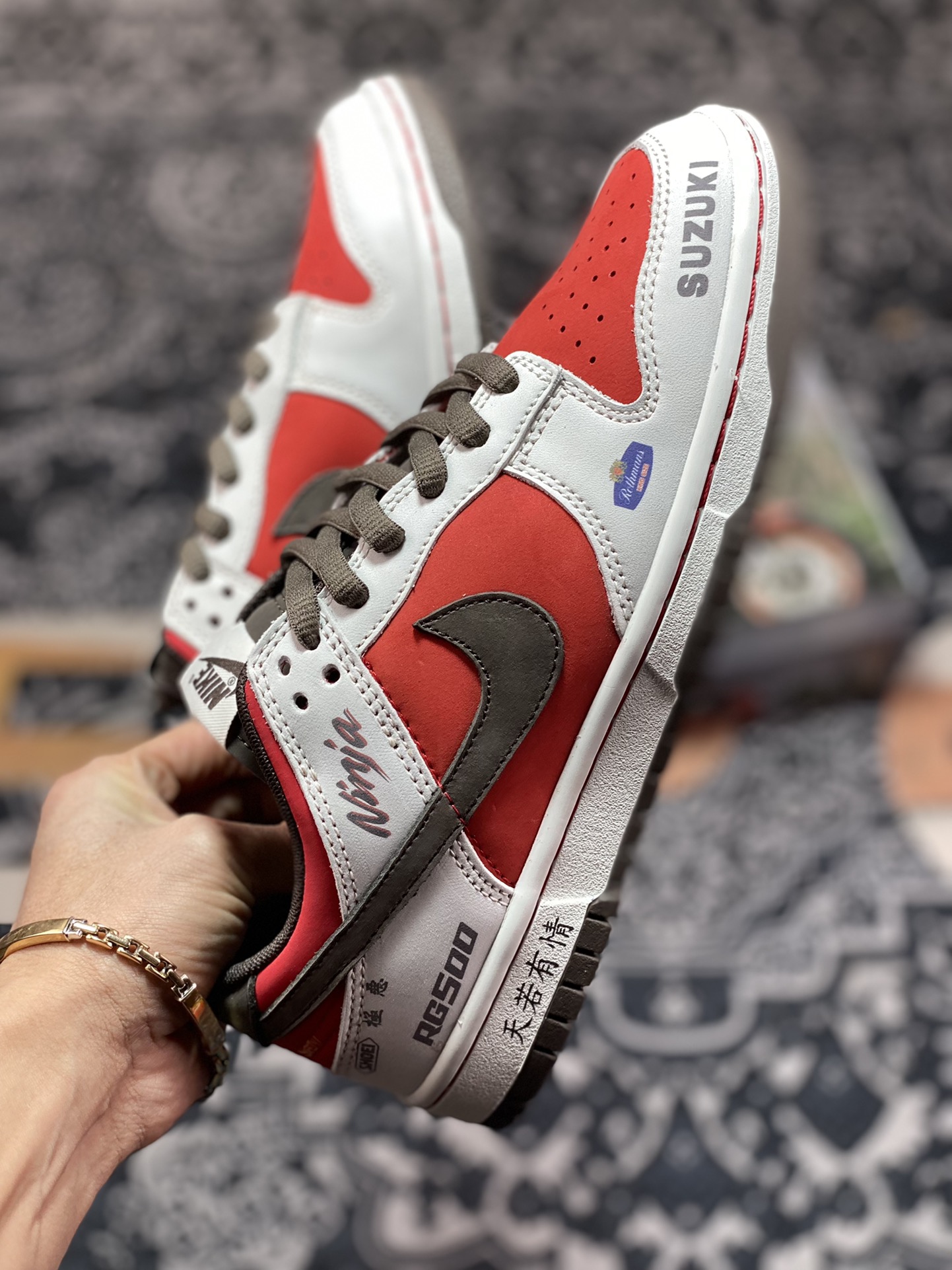 Nike SB Dunk Low ”Suziki RG500” dunk series ”grey red brown Suzuki” RE500-666