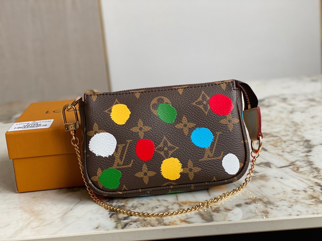 顶级原单M81866丝印老花麻将包系列MINIPOCHETTEACCESSORIES小手袋波点大师草间弥