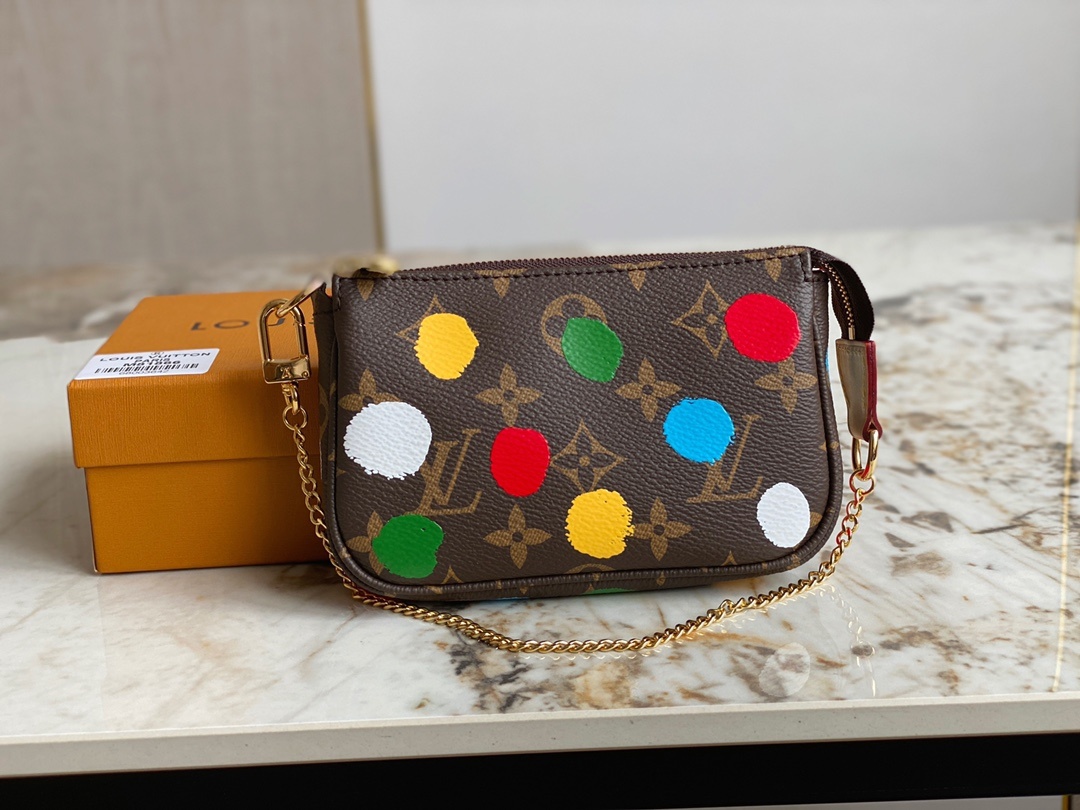 顶级原单M81866丝印老花麻将包系列MINIPOCHETTEACCESSORIES小手袋波点大师草间弥