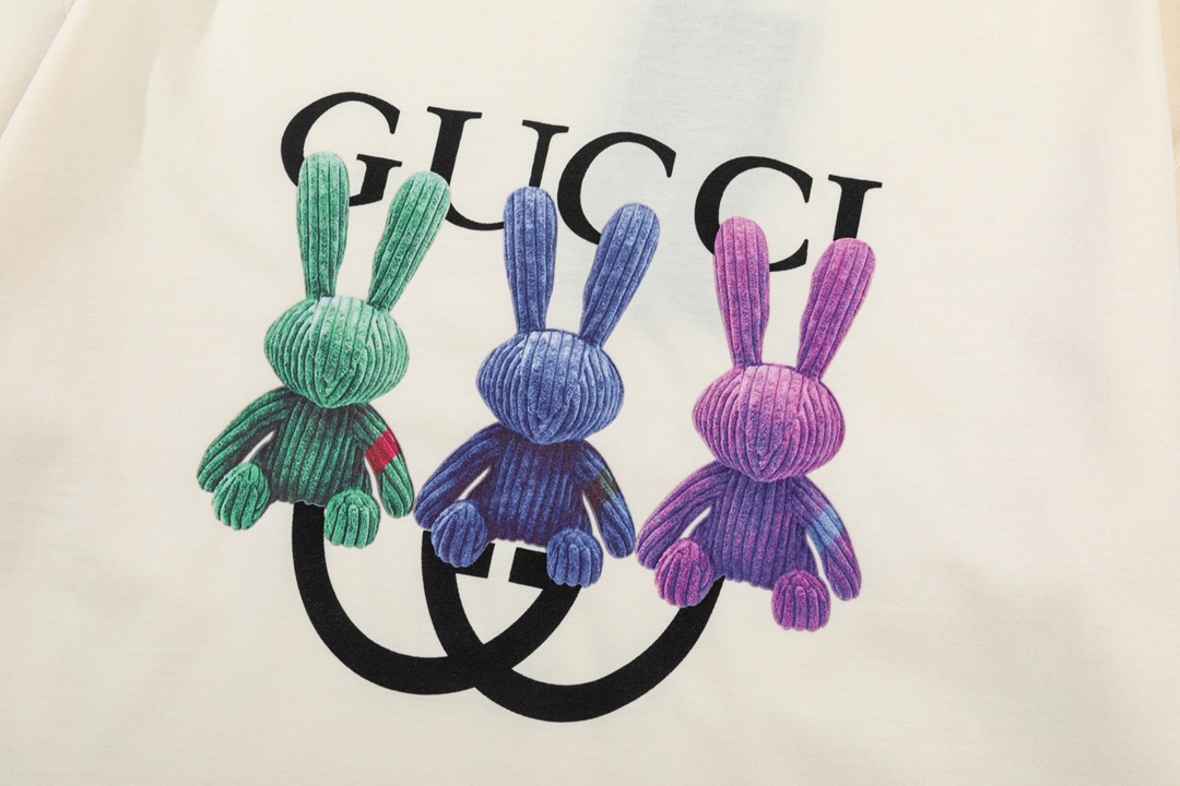 GUCCI 古驰 兔年限定 三只小兔 印花短袖