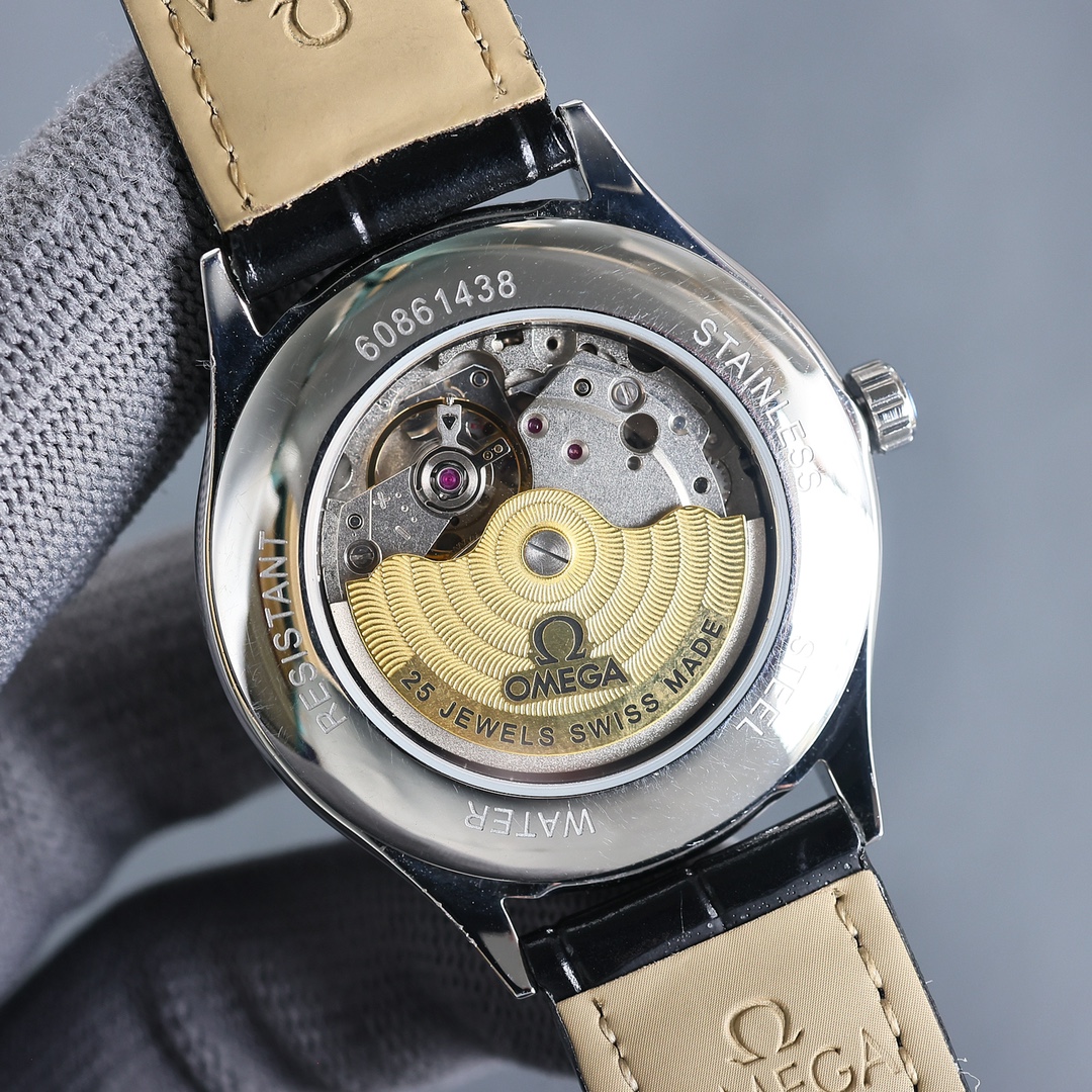 Omega Style Beige Leather Watches Watches Watches detail image 8 from source 765569