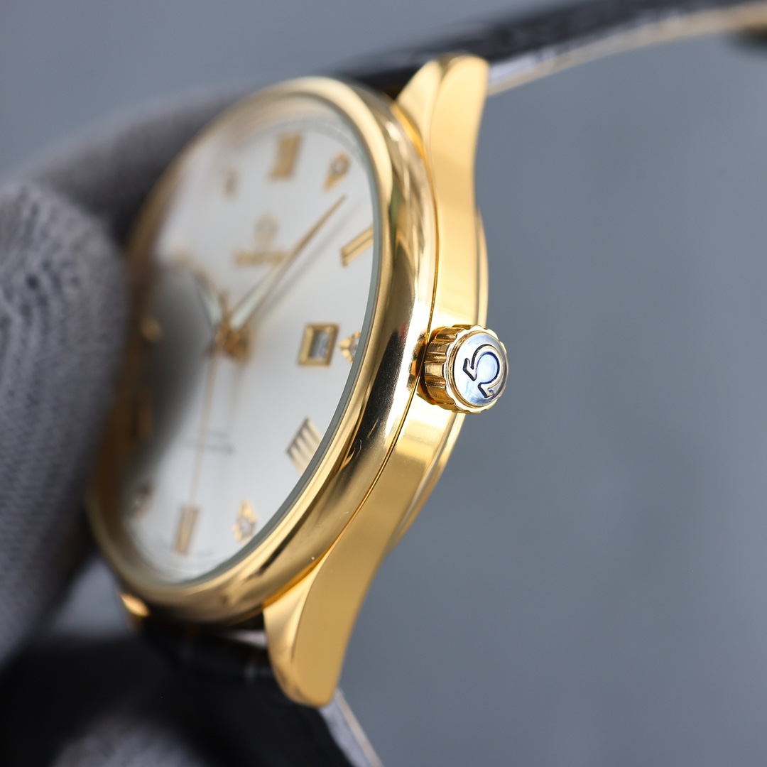 Omega Style Beige Leather Watches Watches Watches detail image 6 from source 765570