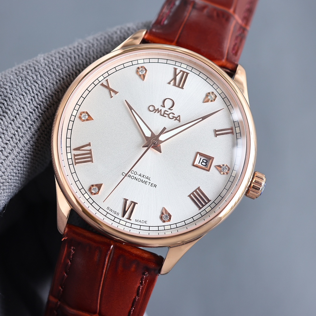 Omega（欧米茄） Style Beige Leather Watches Lookbook Reference image 2