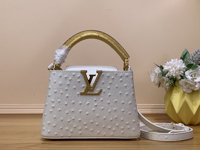 Best Like Louis Vuitton LV Capucines Bags Handbags White Cowhide Goat Skin Ostrich Leather Sheepskin Mini M94227