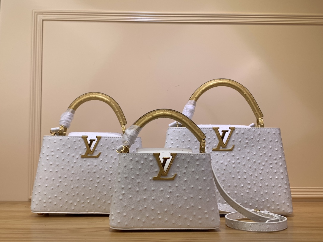 Louis Vuitton LV Capucines Bags Handbags White Cowhide Mini M94227