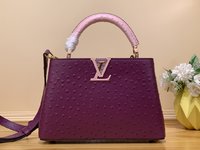 Louis Vuitton LV Capucines Sale
 Bags Handbags Pink Purple Cowhide Goat Skin Ostrich Leather Sheepskin N93419