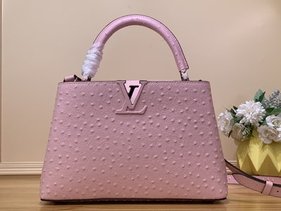 Louis Vuitton LV Capucines Knockoff Bags Handbags Pink Cowhide Goat Skin Ostrich Leather Sheepskin N93419