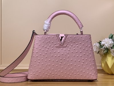 Louis Vuitton LV Capucines Bags Handbags Pink Cowhide Goat Skin Ostrich Leather Sheepskin N93419