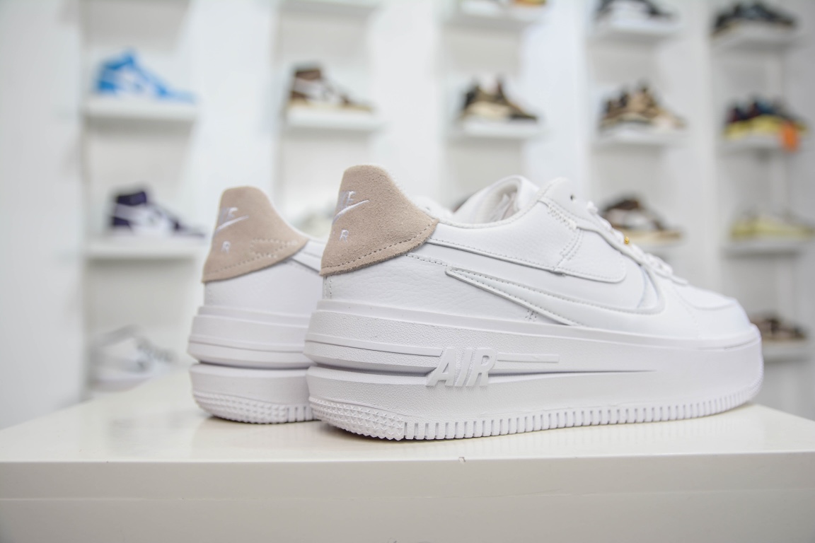 Nike Air Force 1 PLT.AF.ORM ”Triple White” Air Force 1 new low-top casual sneakers FB8473-100