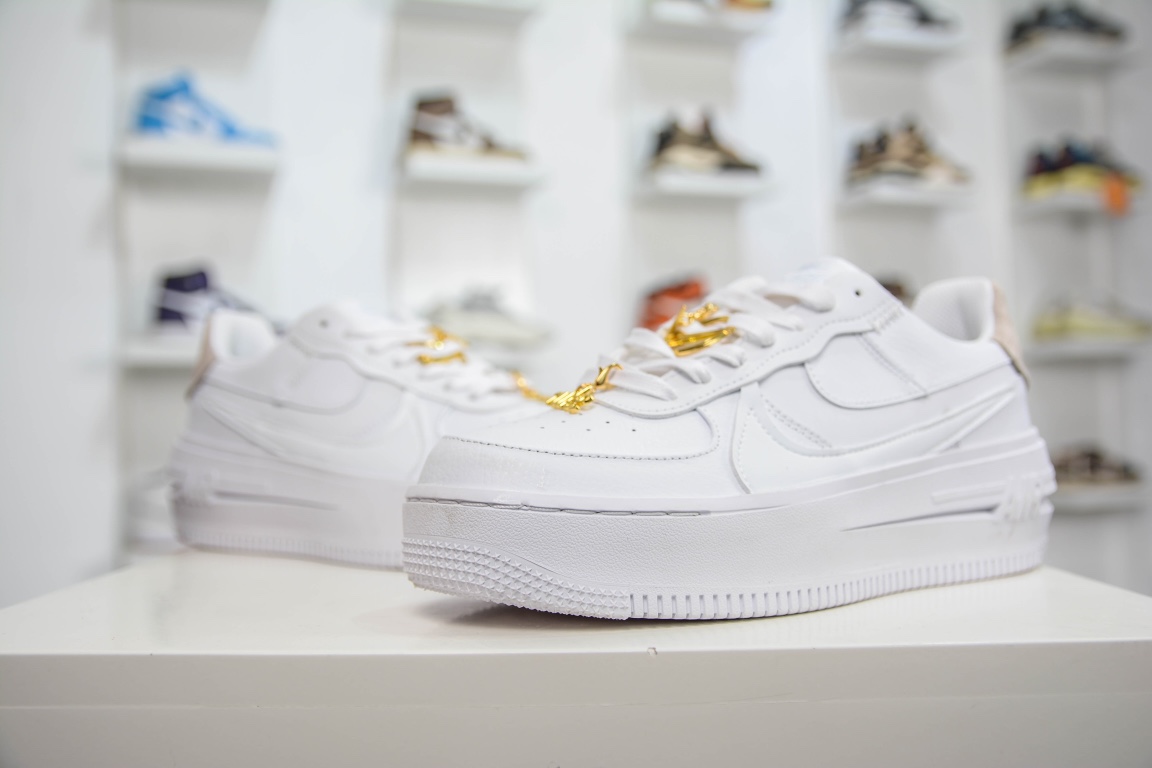 Nike Air Force 1 PLT.AF.ORM ”Triple White” Air Force 1 new low-top casual sneakers FB8473-100