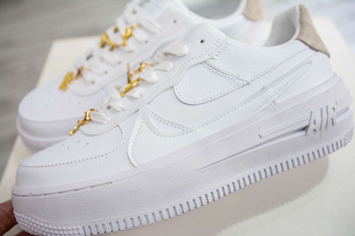 Nike Air Force 1 PLT.AF.ORM ”Triple White” Air Force 1 new low-top casual sneakers FB8473-100