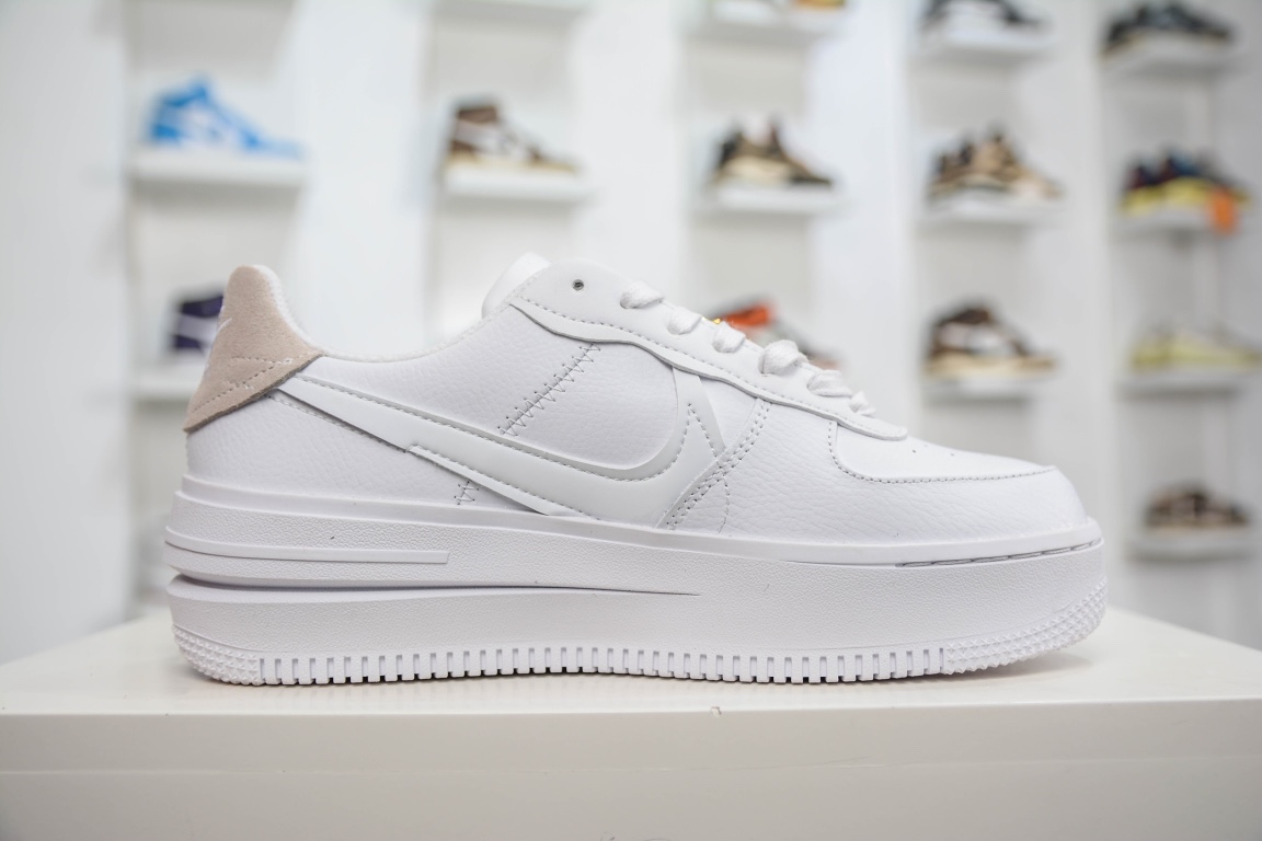 Nike Air Force 1 PLT.AF.ORM ”Triple White” Air Force 1 new low-top casual sneakers FB8473-100