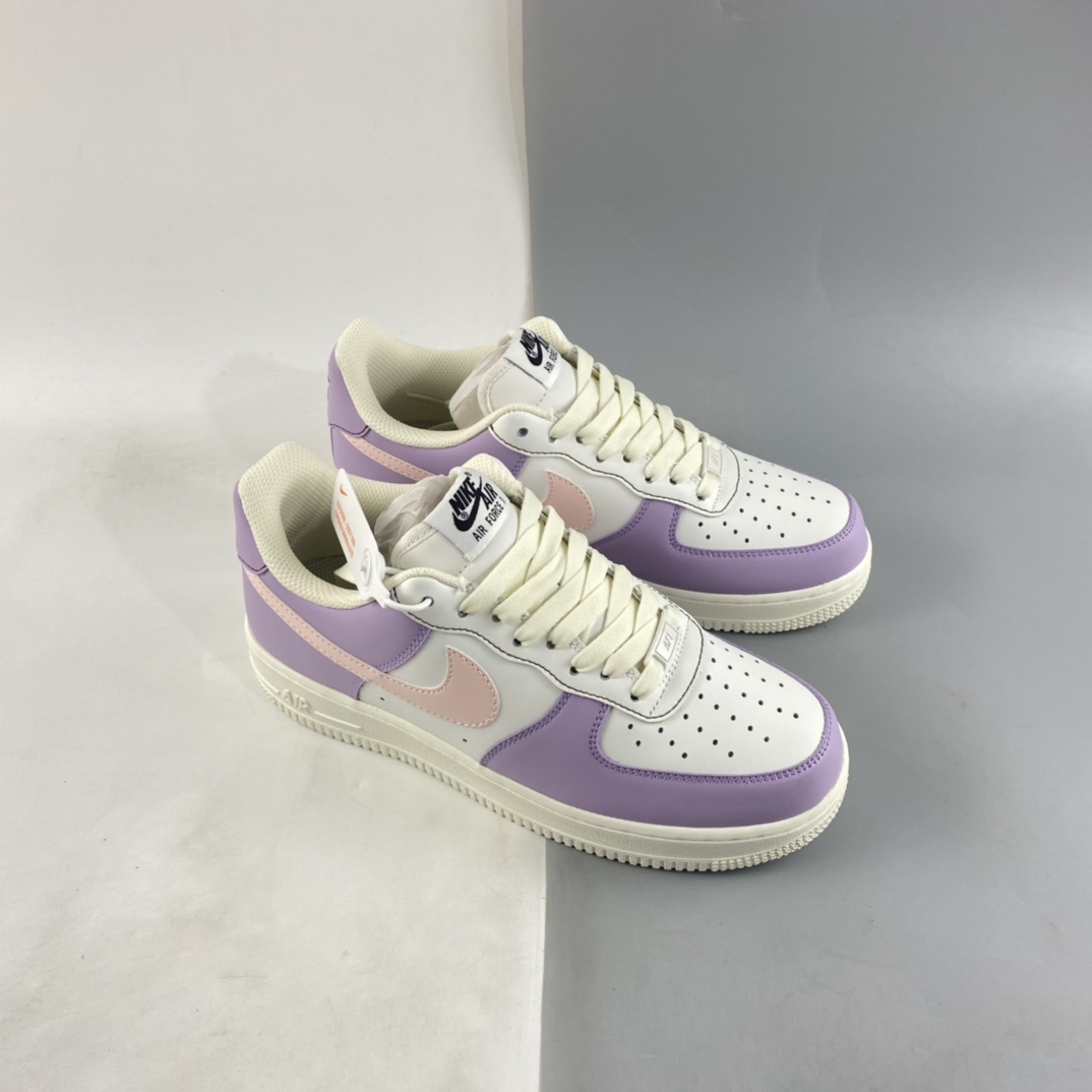 Nike Air Force 1'07 Low beige pink and purple color Air Force 1 low-top casual sneakers DQ6810-286