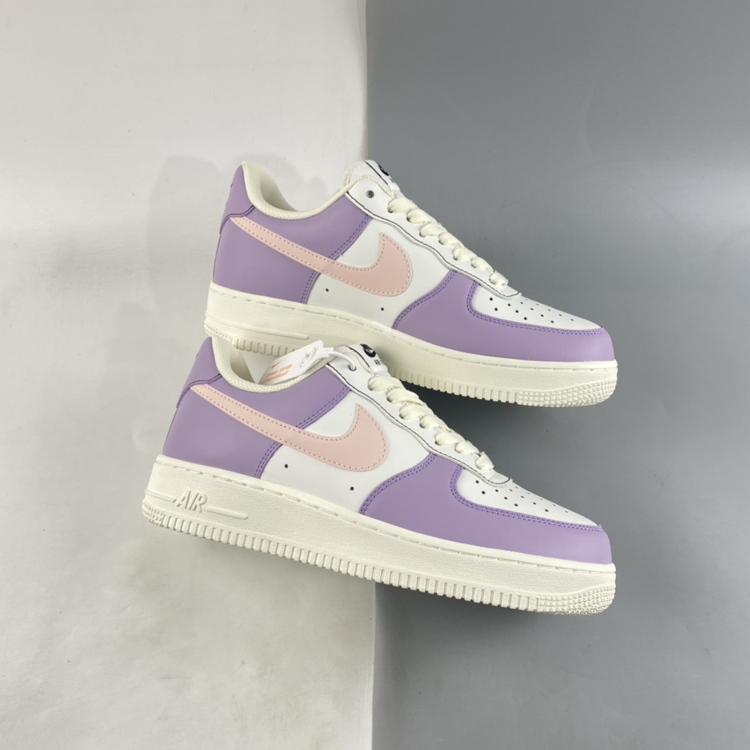 Nike Air Force 1'07 Low beige pink and purple color Air Force 1 low-top casual sneakers DQ6810-286