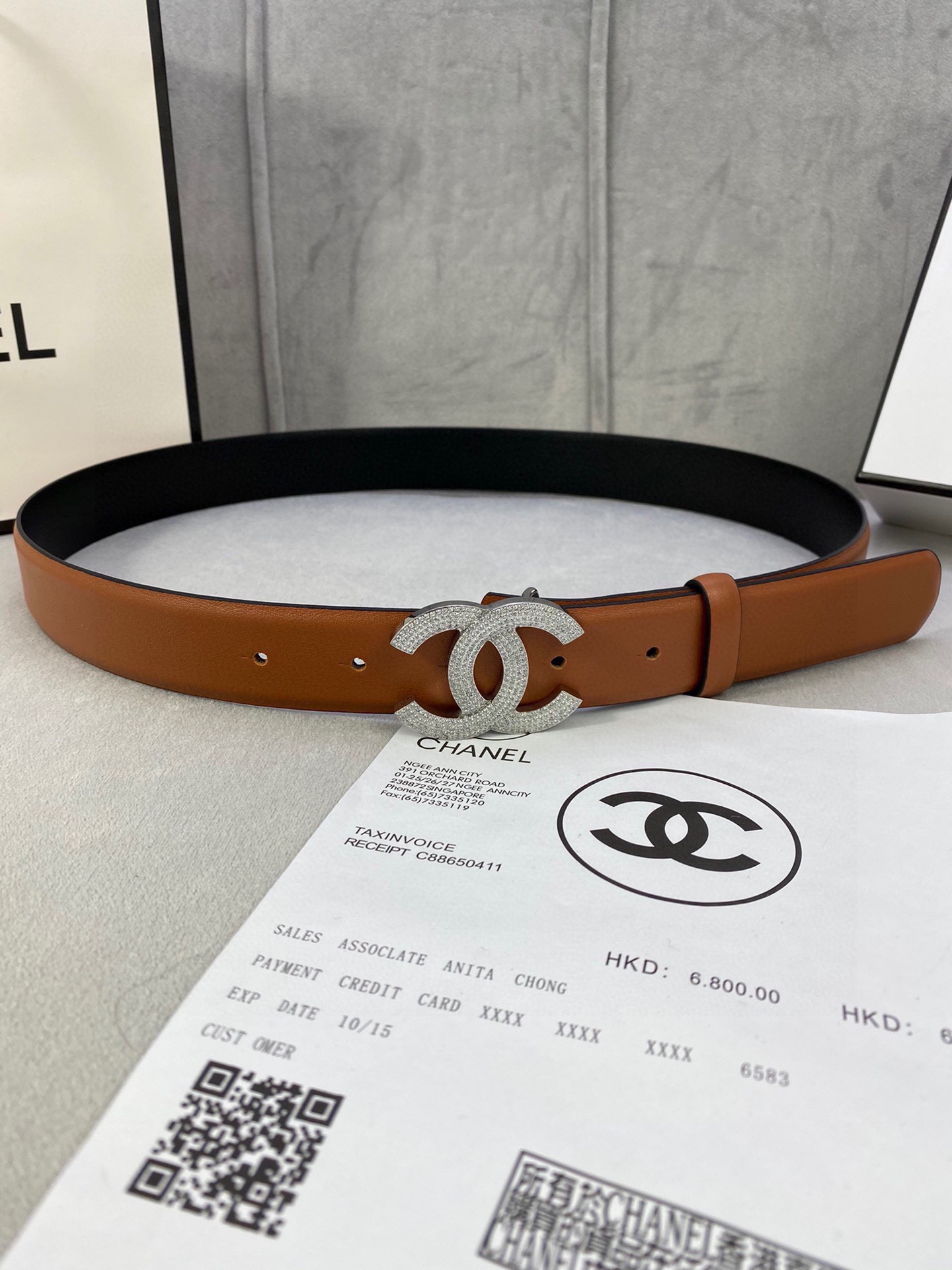  宽度3.0cm Chanel （香奈儿）女士腰带皮带新款柔软进口小牛皮金 银色方钻金属钢扣