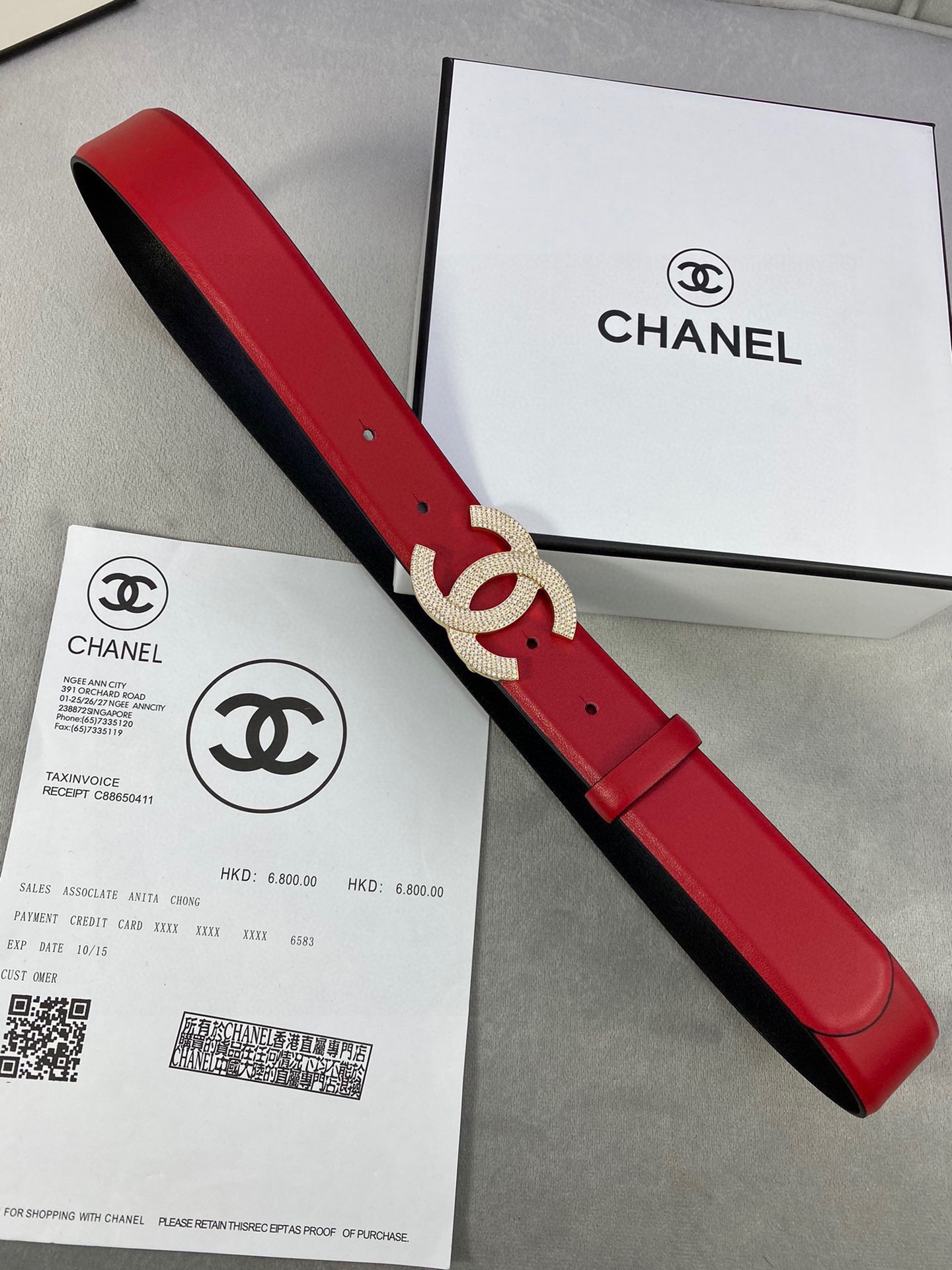  宽度3.0cm Chanel （香奈儿）女士腰带皮带新款柔软进口小牛皮金 银色方钻金属钢扣