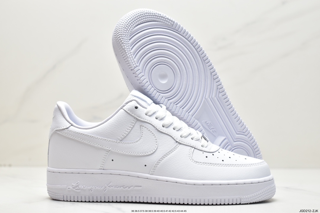 180 Drake x Air Force 1 Low 纯白字母印花 CZ8065-100