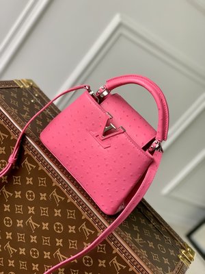 Top Grade Louis Vuitton LV Capucines Bags Handbags Red Calfskin Cowhide Mini M93483