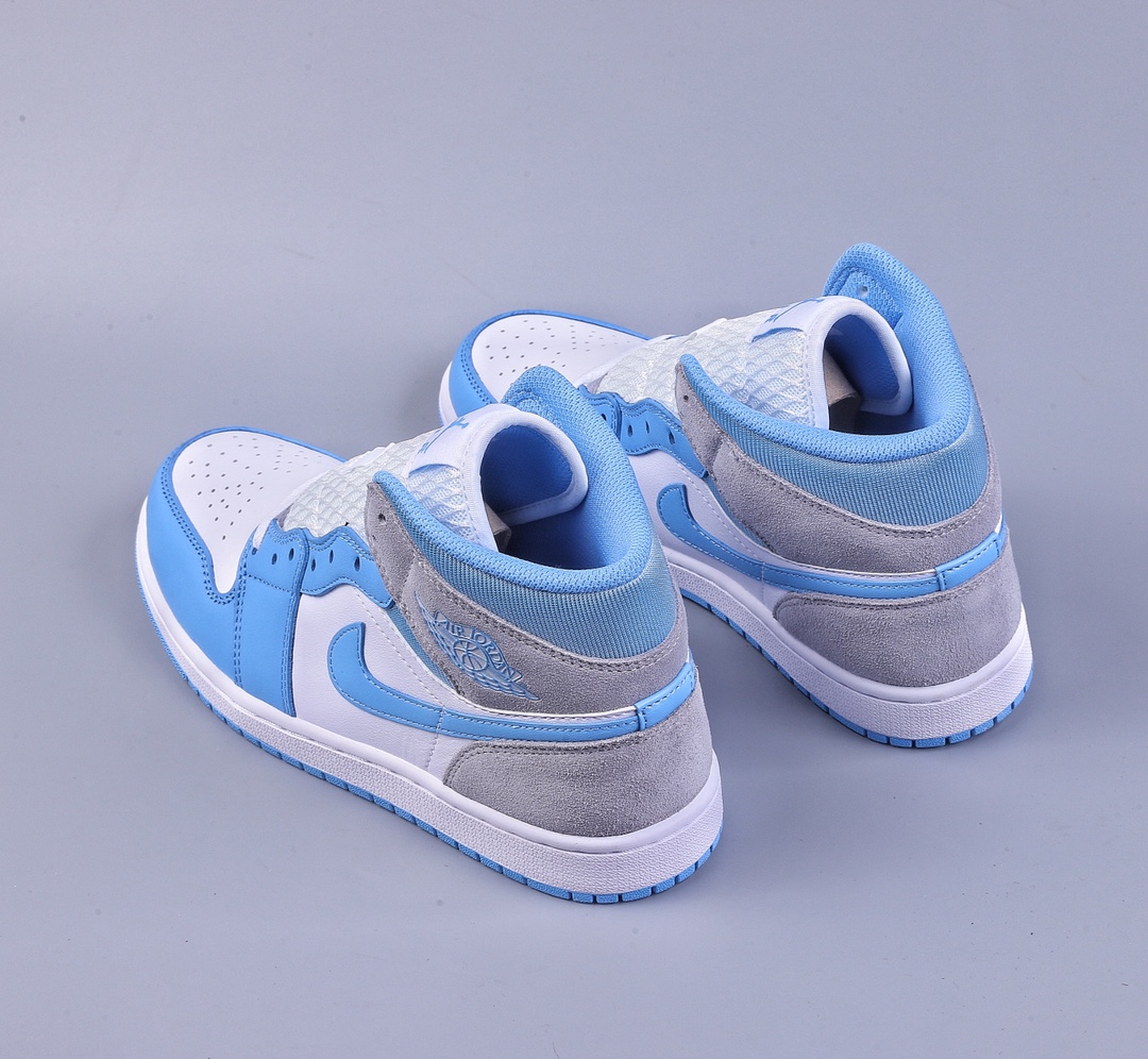 DT pure original Air Jordan AJ1 Mid ”University Blue” AJ1 Joe 1 North Carolina gray basketball shoes DX9276-100