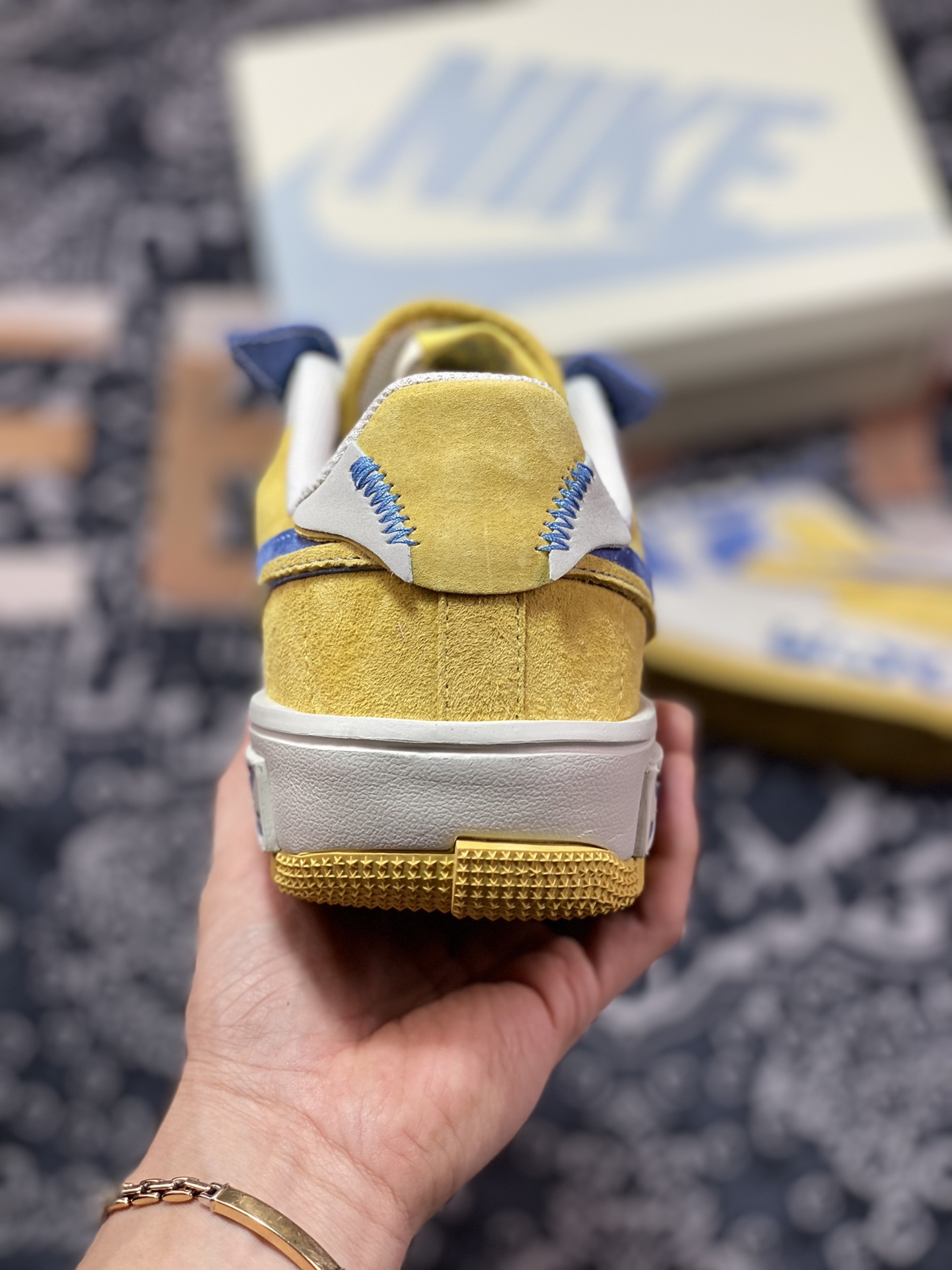 Nike Wmns Air Force 1 Fontanka ”Blue/Beige/Olive” Air Force One sneakers ”denim blue and yellow” CW6688-807