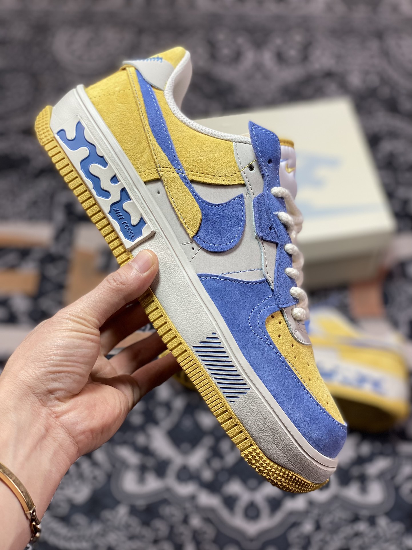 Nike Wmns Air Force 1 Fontanka ”Blue/Beige/Olive” Air Force One sneakers ”denim blue and yellow” CW6688-807