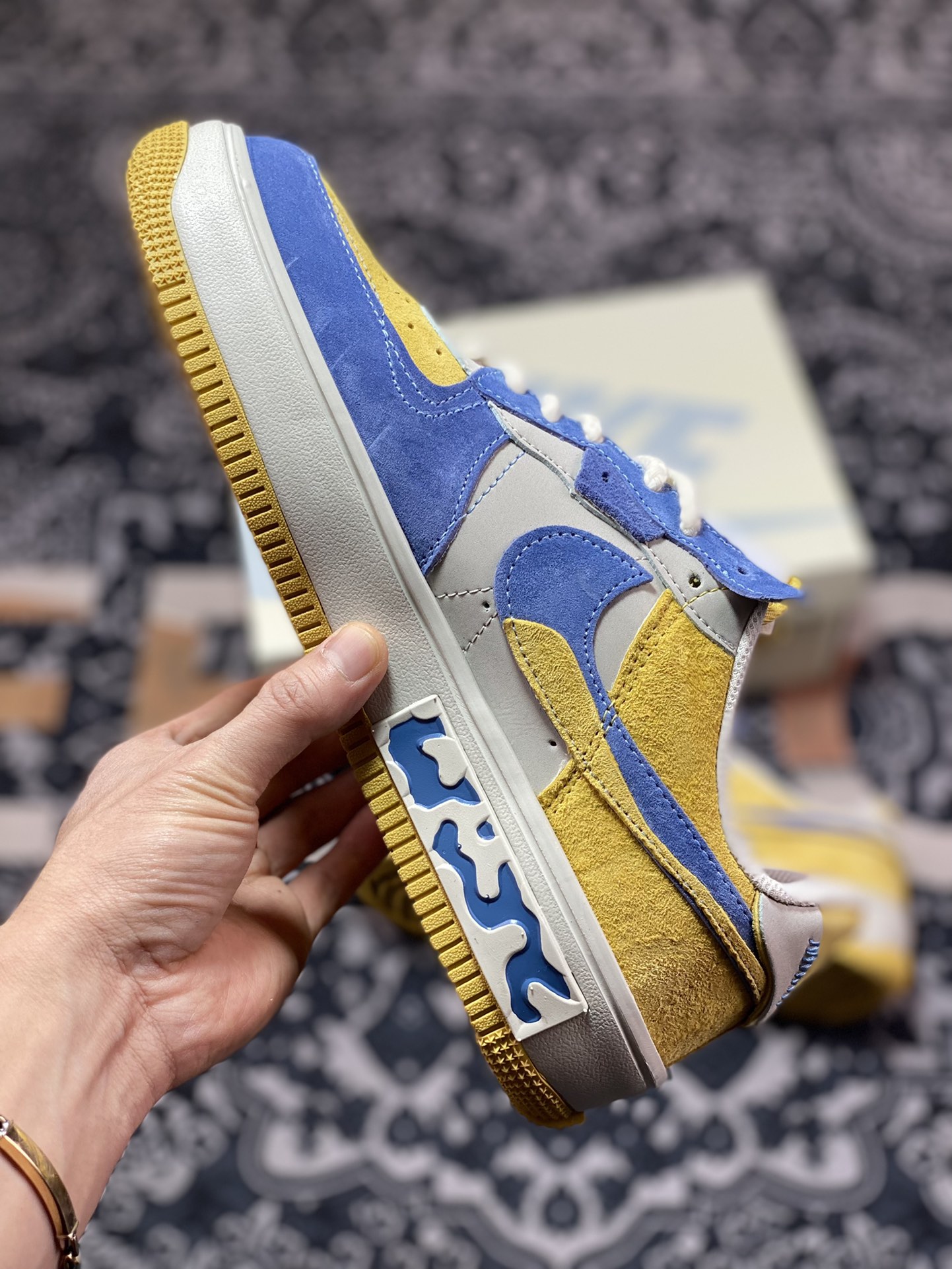Nike Wmns Air Force 1 Fontanka ”Blue/Beige/Olive” Air Force One sneakers ”denim blue and yellow” CW6688-807