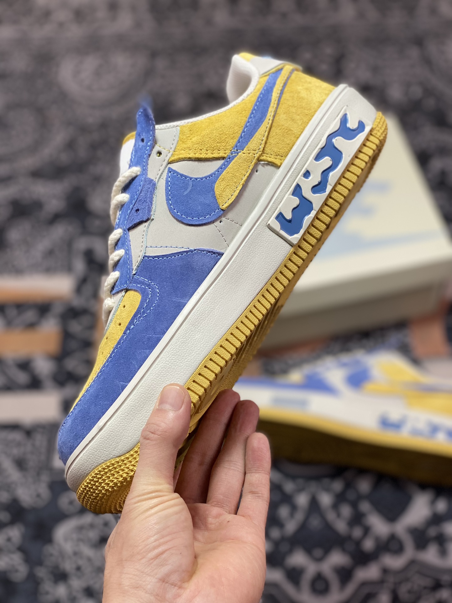 Nike Wmns Air Force 1 Fontanka ”Blue/Beige/Olive” Air Force One sneakers ”denim blue and yellow” CW6688-807