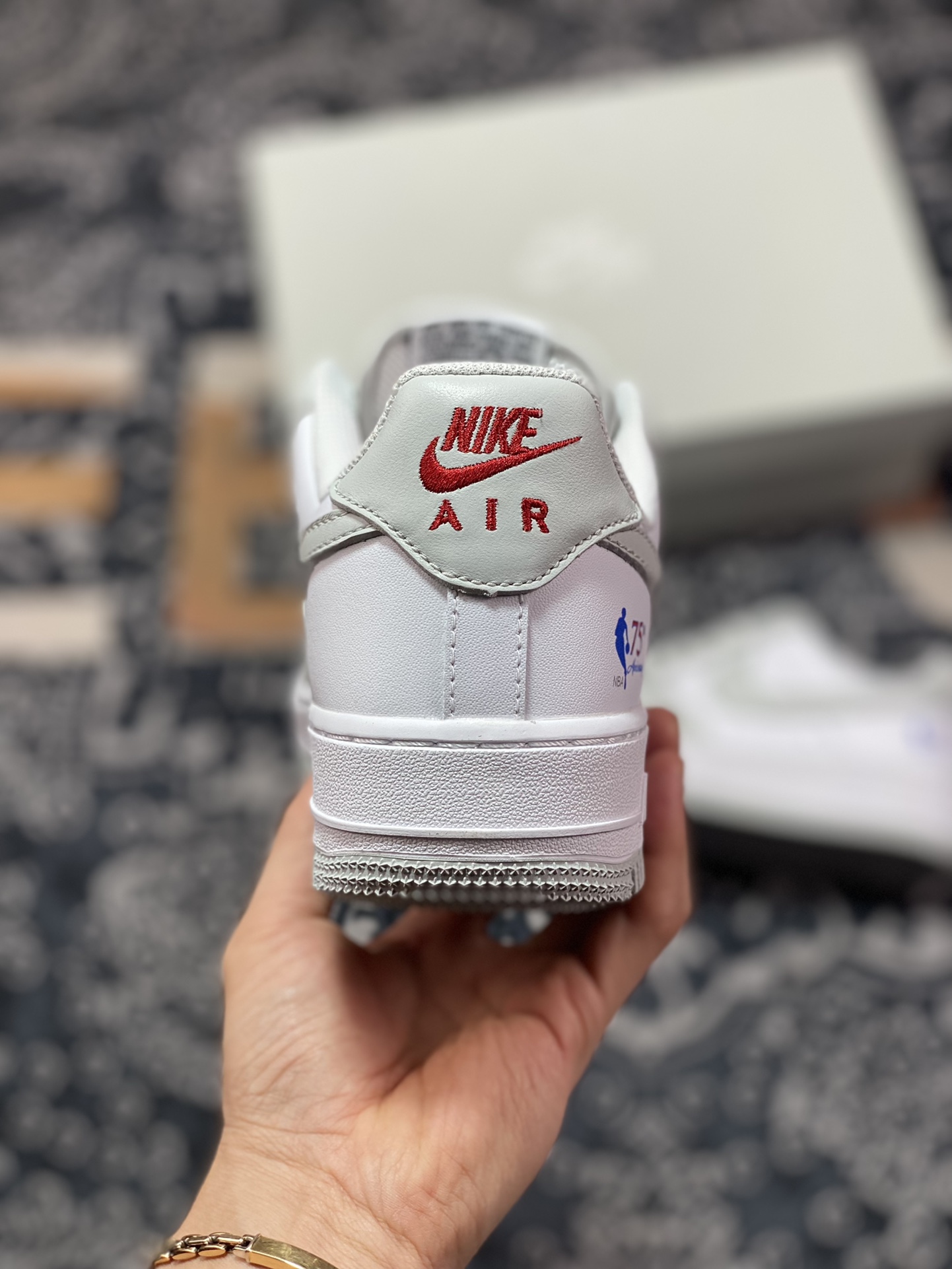 Nike Air Force 1Low 96 All-Star ”Fiesta” Air Force 1 sneakers ”leather stitching white light gray NBA” AA6902-201