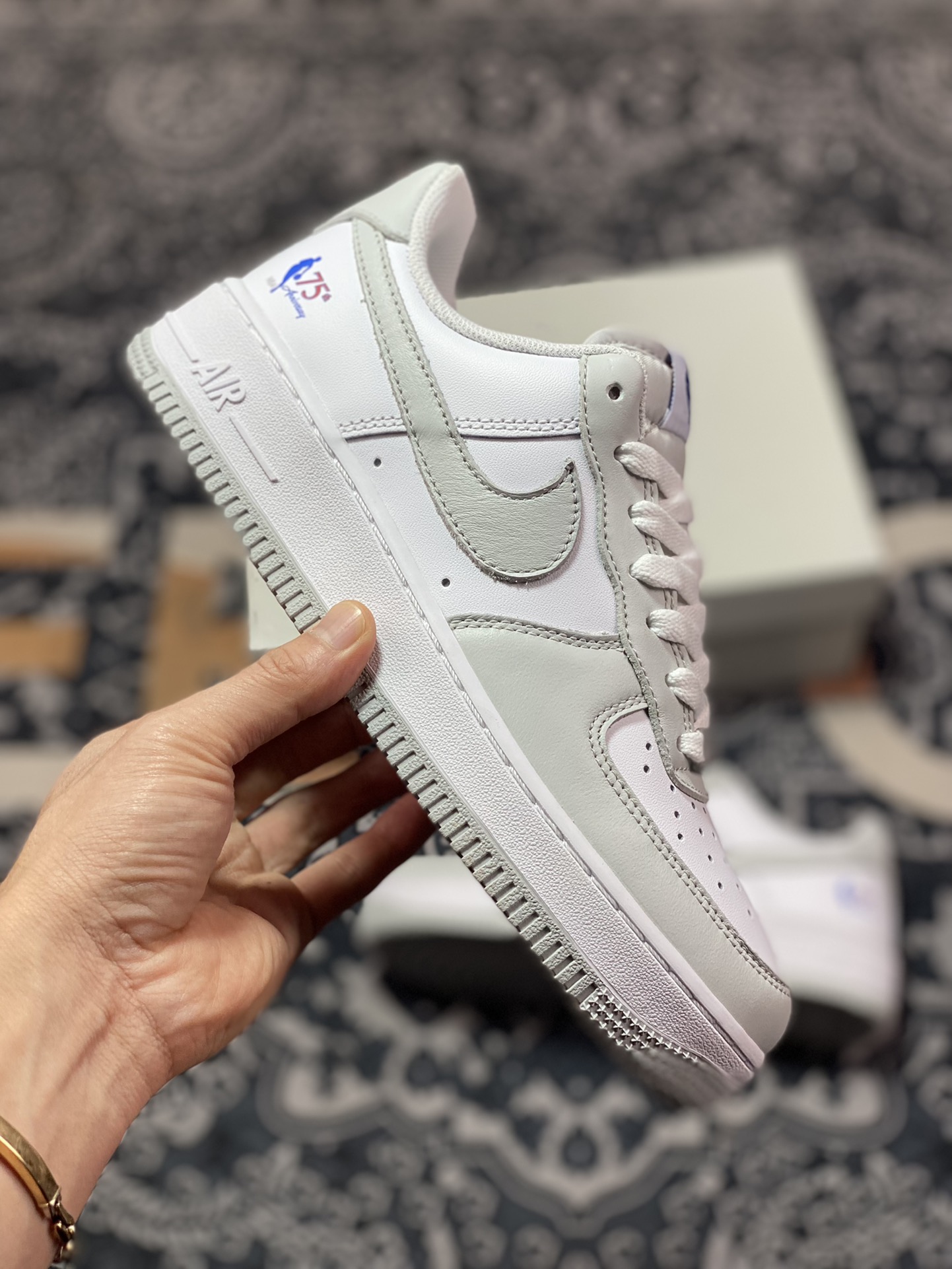 Nike Air Force 1Low 96 All-Star ”Fiesta” Air Force 1 sneakers ”leather stitching white light gray NBA” AA6902-201