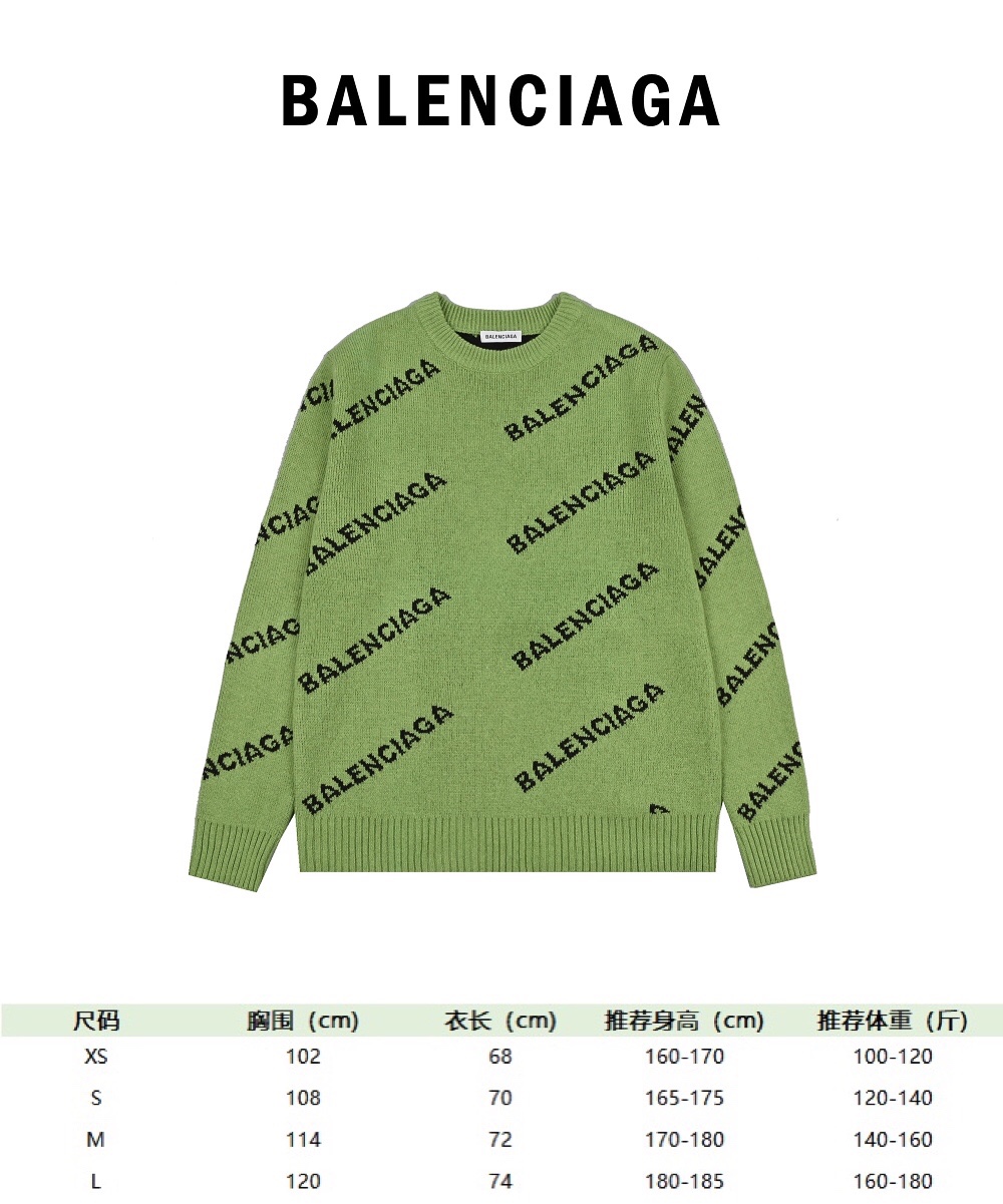 250 Balenciaga巴黎世家经典弹幕毛衣