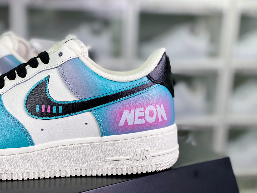 Air Force 1 07 LV8 ”NEON” Air Force 1 classic sneakers ”leather beige black gray blue pink neon” CW2288-313