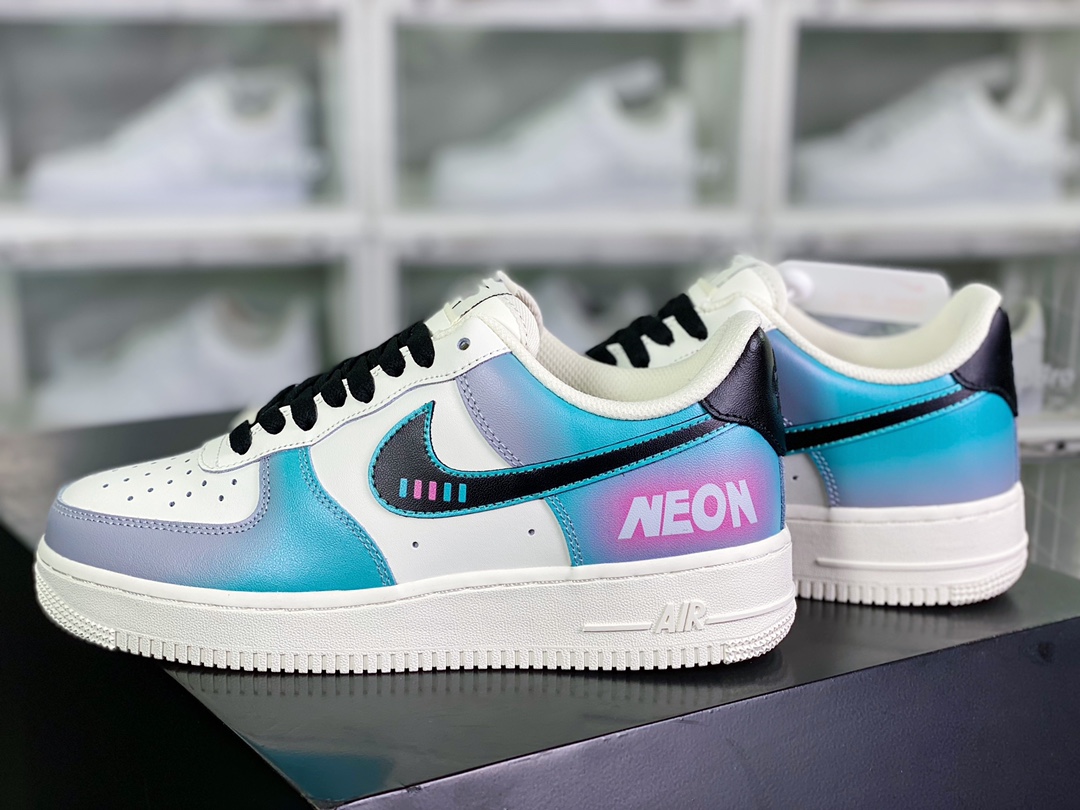 Air Force 1 07 LV8 ”NEON” Air Force 1 classic sneakers ”leather beige black gray blue pink neon” CW2288-313