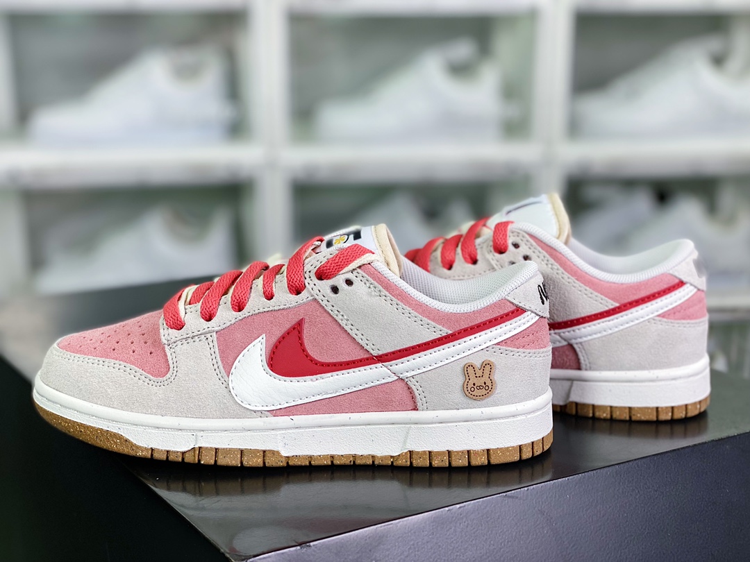 SB Dunk Low SE”85 Double Swoosh/Grey/Pink/Rabbit”backboard shoes ”suede light gray pink double hook rabbit” DO9457-117