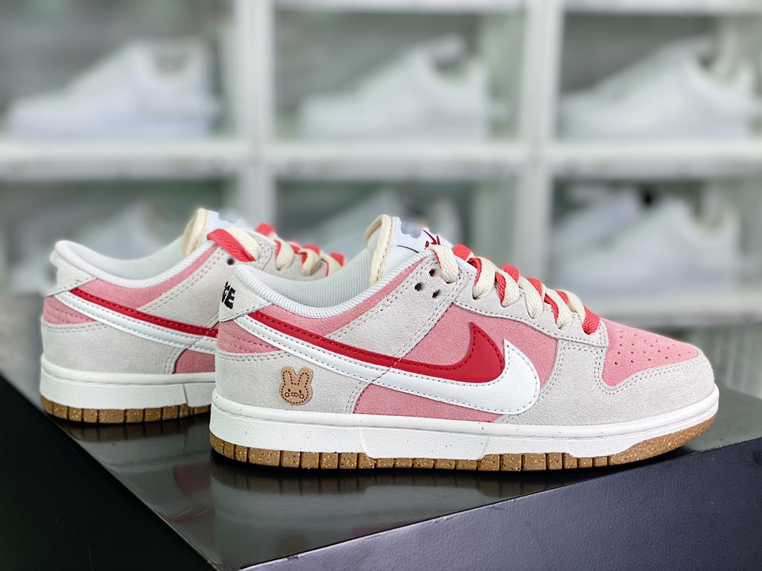 SB Dunk Low SE”85 Double Swoosh/Grey/Pink/Rabbit”backboard shoes ”suede light gray pink double hook rabbit” DO9457-117