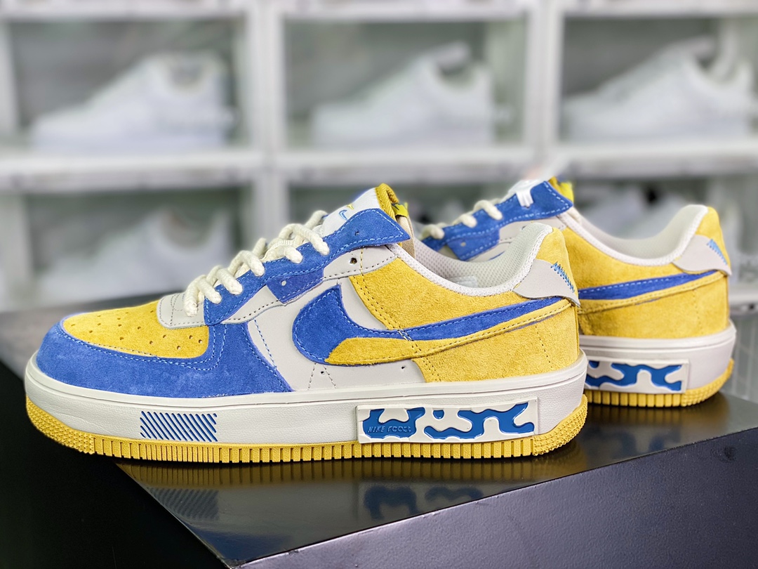 Wmns Air Force 1 Fontanka ”Blue/Beige/Olive” Air Force One sneakers ”denim blue and yellow” CW6688-807