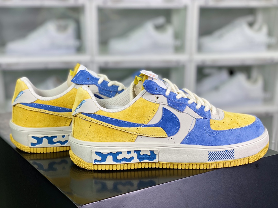 Wmns Air Force 1 Fontanka ”Blue/Beige/Olive” Air Force One sneakers ”denim blue and yellow” CW6688-807