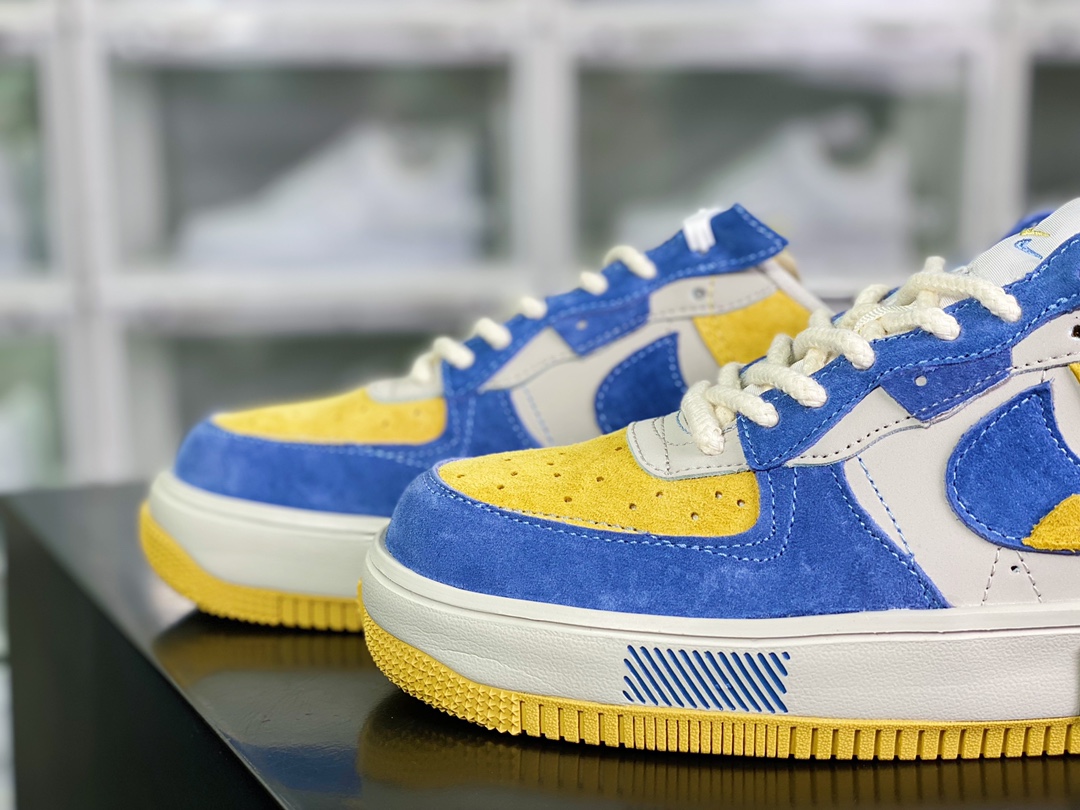 Wmns Air Force 1 Fontanka ”Blue/Beige/Olive” Air Force One sneakers ”denim blue and yellow” CW6688-807